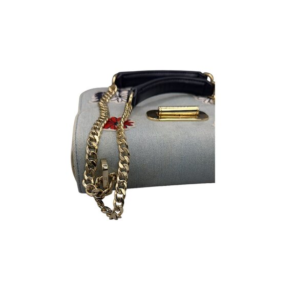 Tommy Hilfiger Embroidered Denim Crossbody Bag with Gold Chain Strap - Picture 5 of 16